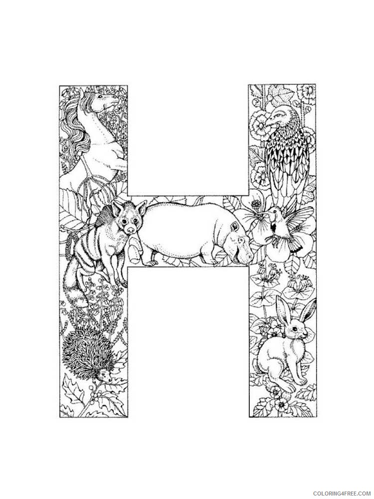 Letter H Coloring Pages Alphabet Educational Letter H of 8 Printable 2020 109 Coloring4free