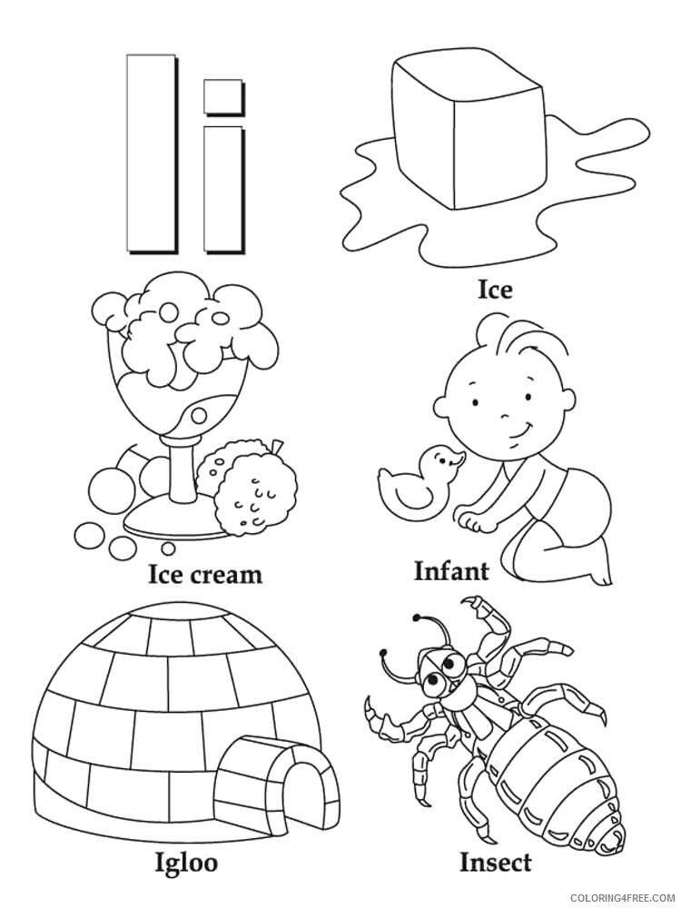 Letter I Coloring Pages Alphabet Educational Letter I of 2 Printable 2020 112 Coloring4free