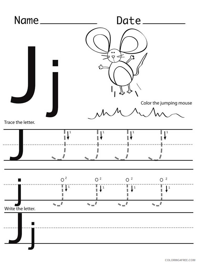 Letter J Coloring Pages Alphabet Educational Letter J of 11 Printable 2020 120 Coloring4free