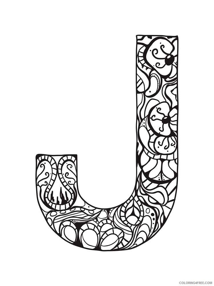 Letter J Coloring Pages Alphabet Educational Letter J of 3 Printable 2020 123 Coloring4free