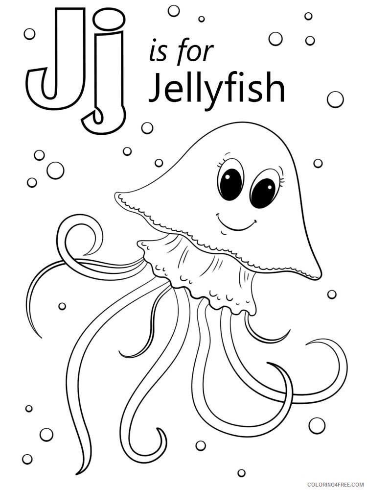 Letter J Coloring Pages Alphabet Educational Letter J of 7 Printable 2020 126 Coloring4free