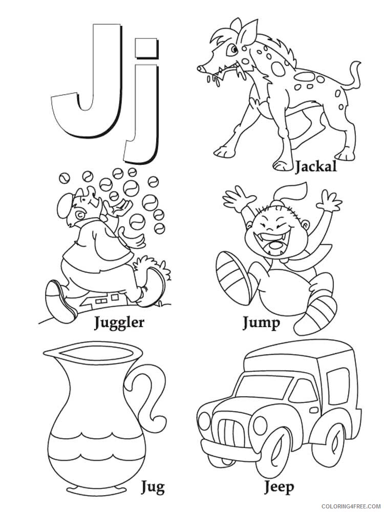 Letter J Coloring Pages Alphabet Educational Letter J of 8 Printable 2020 127 Coloring4free
