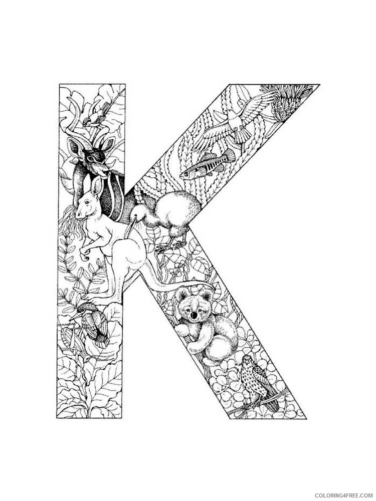 Letter K Coloring Pages Alphabet Educational Letter K of 17 Printable 2020 136 Coloring4free