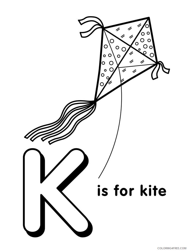 Letter K Coloring Pages Alphabet Educational Letter K of 2 Printable 2020 137 Coloring4free