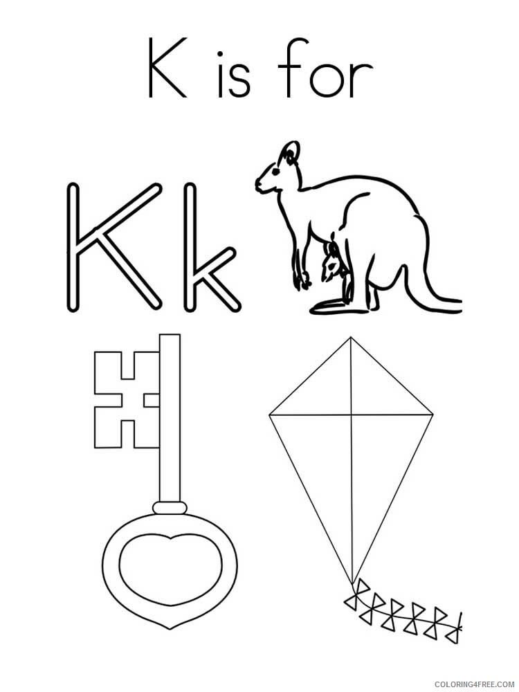 Letter K Coloring Pages Alphabet Educational Letter K of 3 Printable 2020 138 Coloring4free