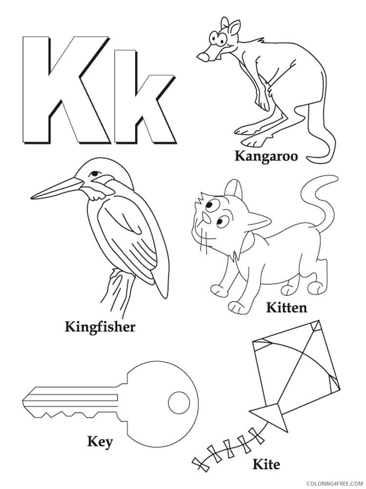 Letter K Coloring Pages Alphabet Educational Letter K of 4 Printable 2020 139 Coloring4free