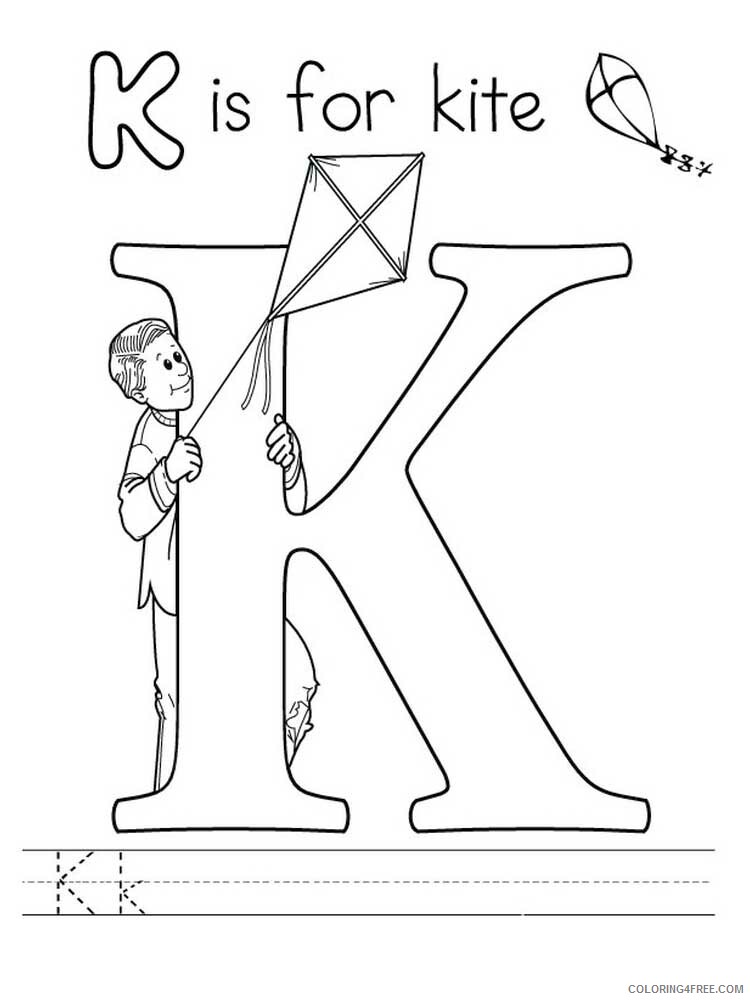 Letter K Coloring Pages Alphabet Educational Letter K of 8 Printable 2020 143 Coloring4free