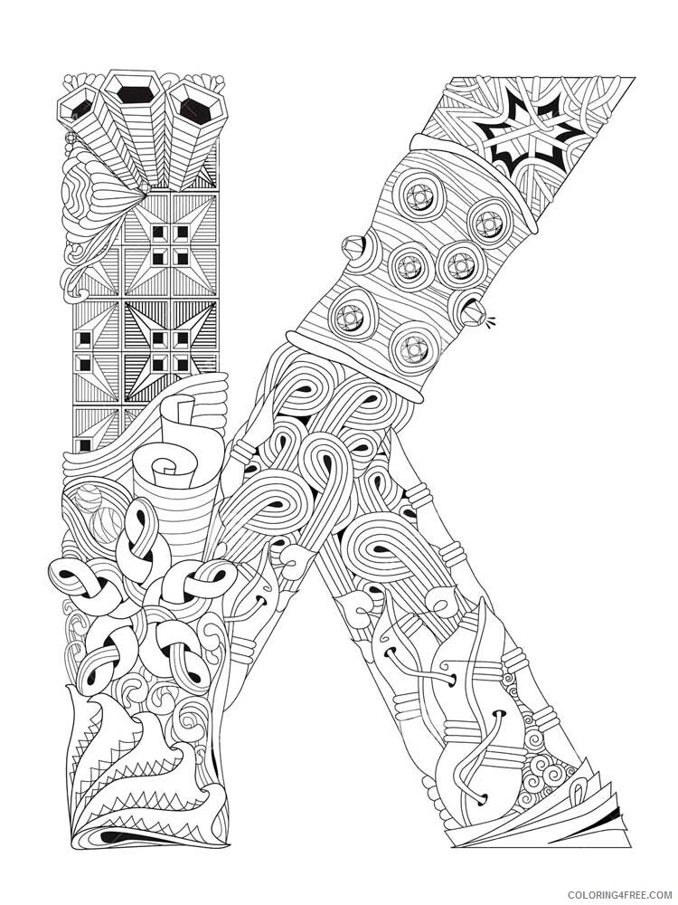 Letter K Coloring Pages Alphabet Educational Letter K of 9 Printable 2020 144 Coloring4free