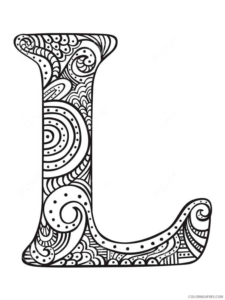 Letter L Coloring Pages Alphabet Educational Letter L of 1 Printable 2020 145 Coloring4free