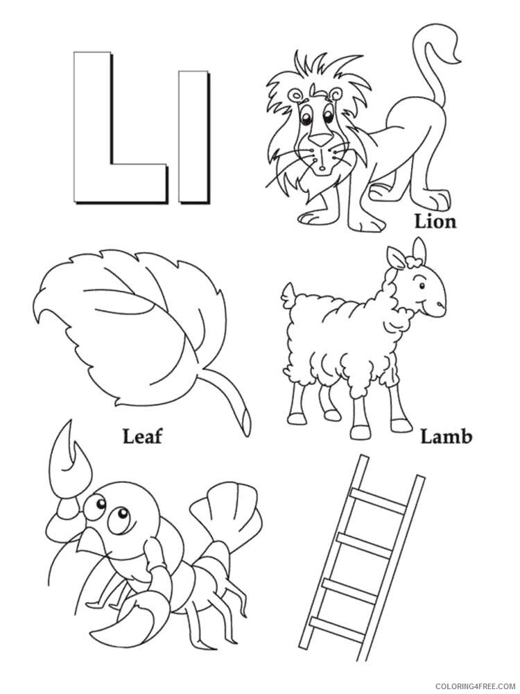 Letter L Coloring Pages Alphabet Educational Letter L of 2 Printable 2020 151 Coloring4free