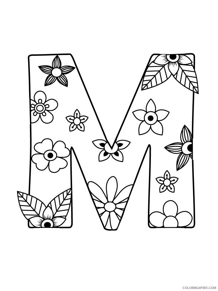 Letter M Coloring Pages Alphabet Educational Letter M of 10 Printable 2020 156 Coloring4free