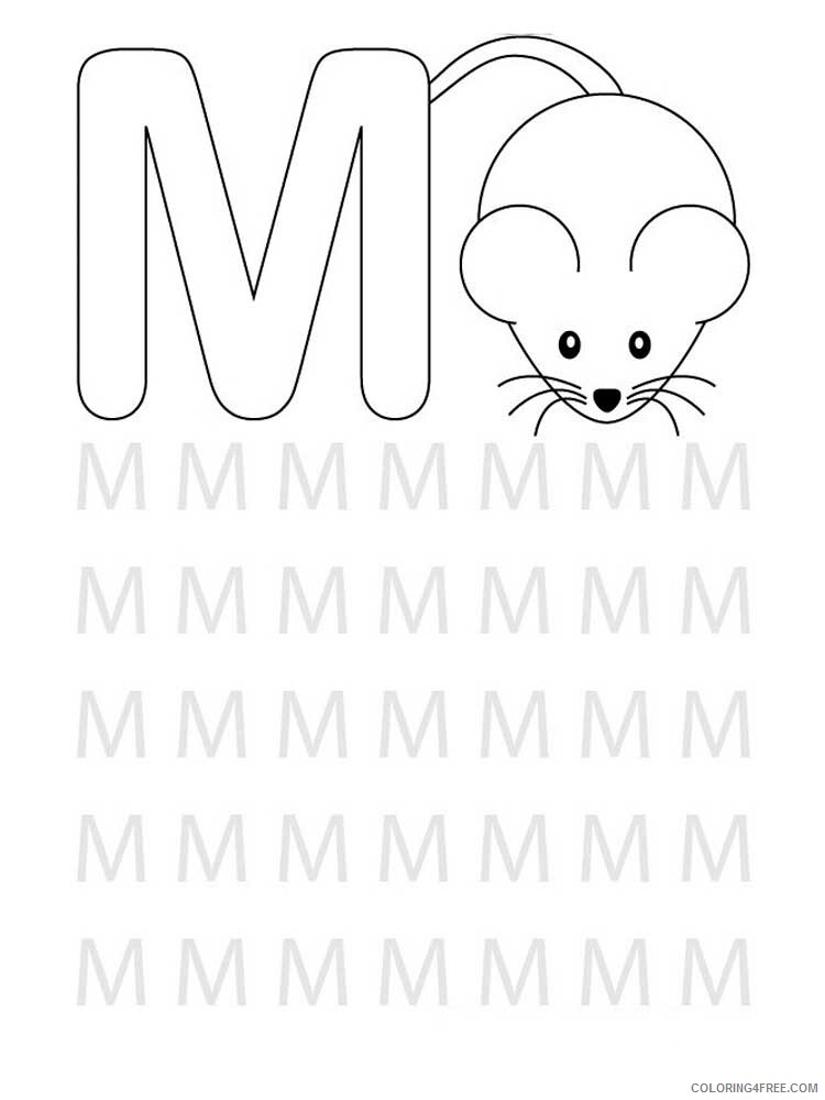 Letter M Coloring Pages Alphabet Educational Letter M of 12 Printable 2020 157 Coloring4free