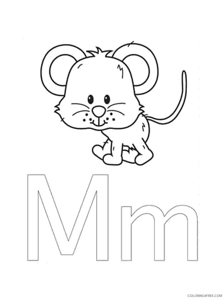 Letter M Coloring Pages Alphabet Educational Letter M of 16 Printable 2020 159 Coloring4free