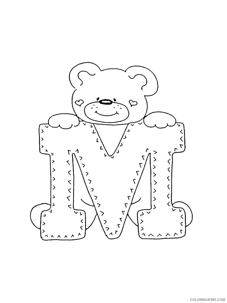 Letter M Coloring Pages Alphabet Educational Letter M of 2 Printable 2020 160 Coloring4free