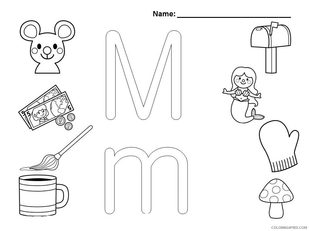 Letter M Coloring Pages Alphabet Educational Letter M of 3 Printable 2020 161 Coloring4free
