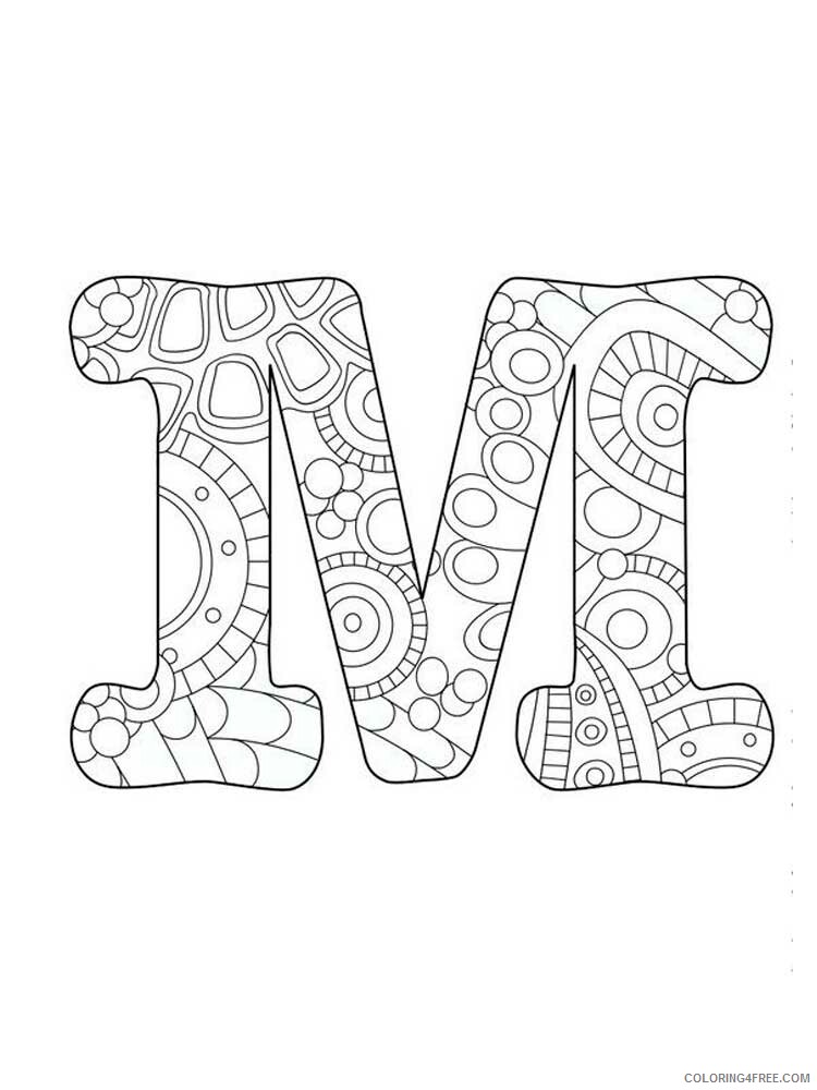 Letter M Coloring Pages Alphabet Educational Letter M of 4 Printable 2020 162 Coloring4free