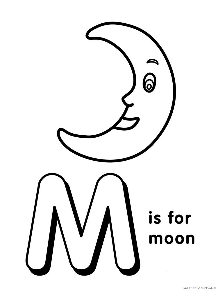 Letter M Coloring Pages Alphabet Educational Letter M of 6 Printable 2020 163 Coloring4free