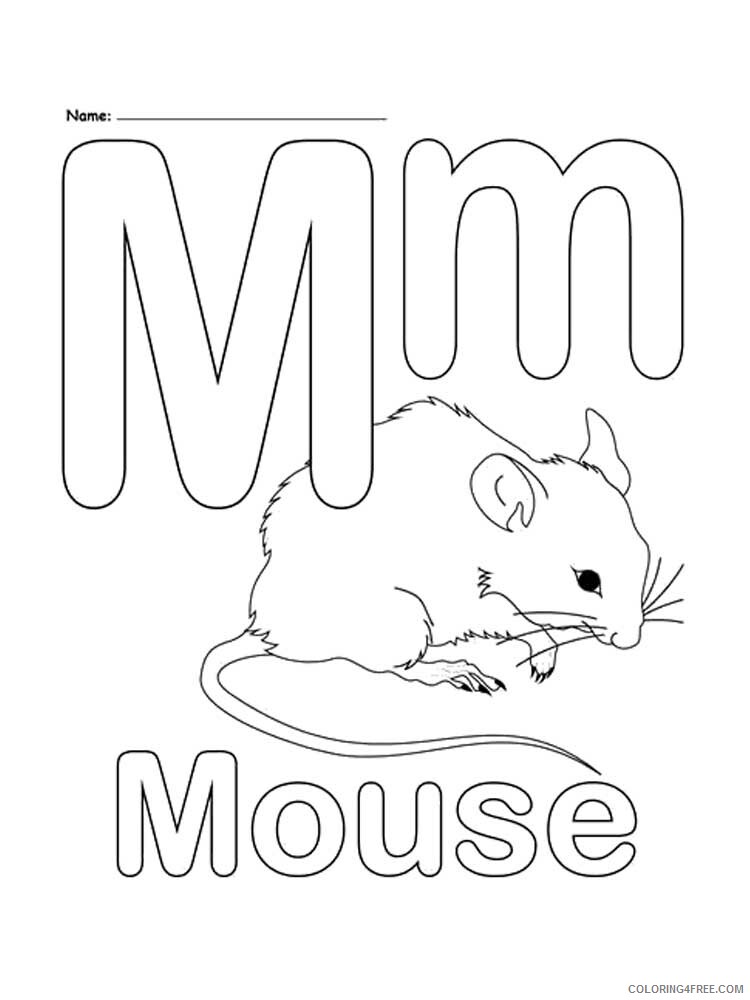 Letter M Coloring Pages Alphabet Educational Letter M of 8 Printable 2020 165 Coloring4free