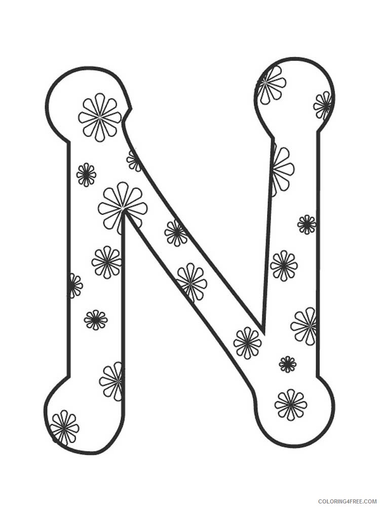 Letter N Coloring Pages Alphabet Educational Letter N of 12 Printable 2020 167 Coloring4free