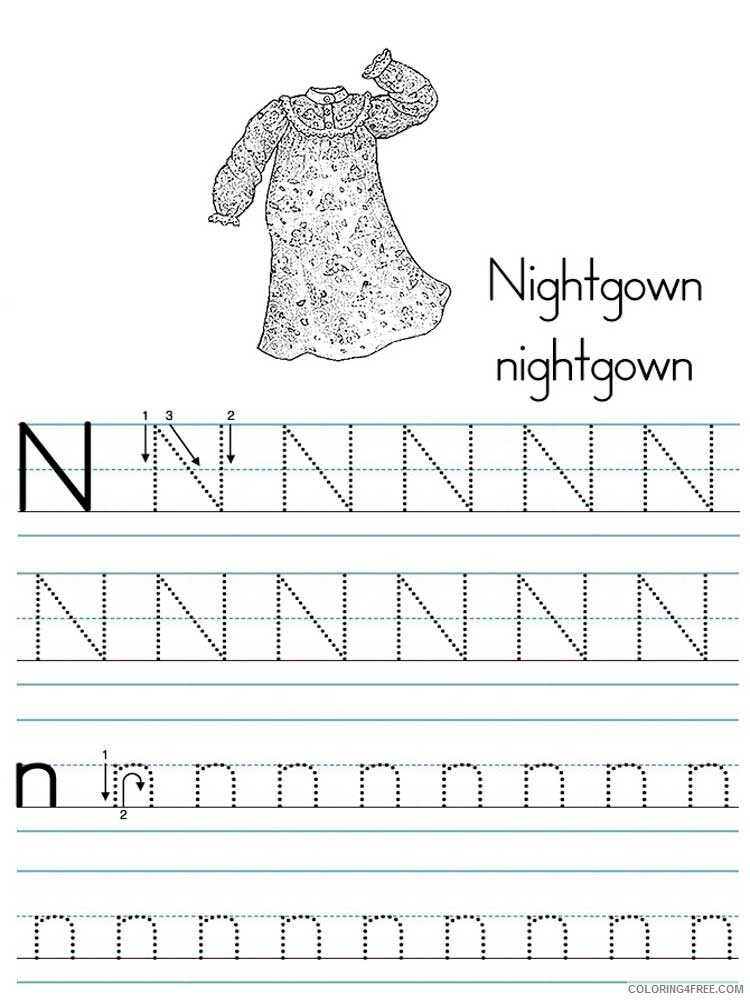 Letter N Coloring Pages Alphabet Educational Letter N of 4 Printable 2020 169 Coloring4free