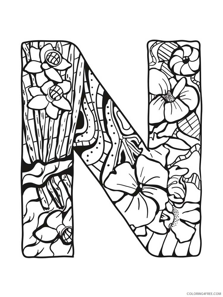Letter N Coloring Pages Alphabet Educational Letter N of 5 Printable 2020 170 Coloring4free