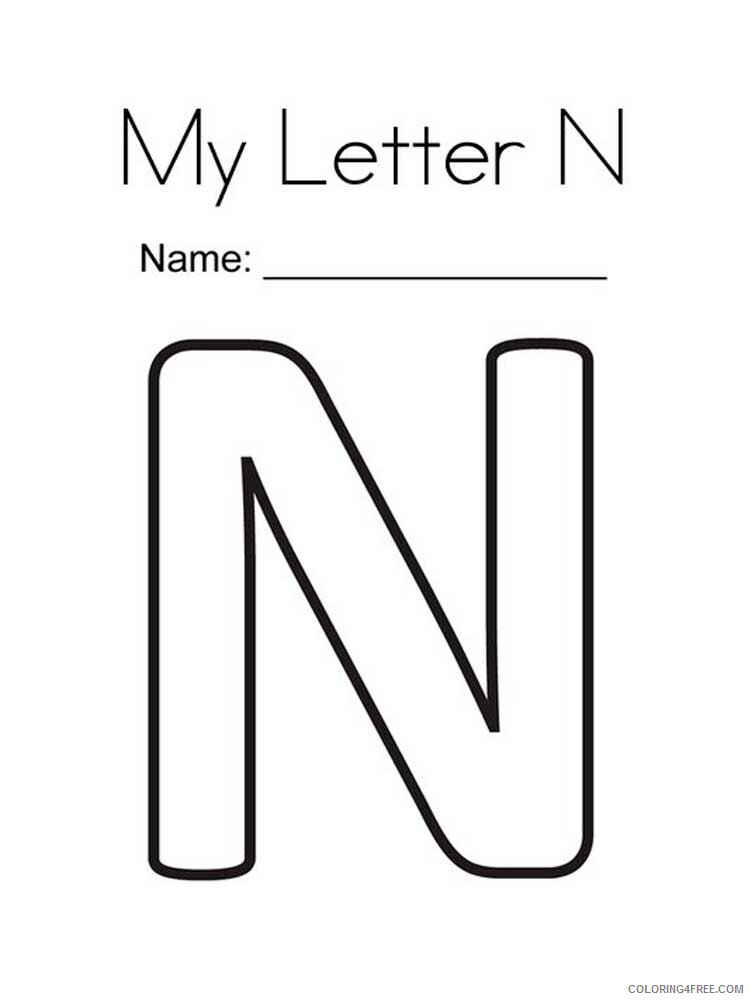 Letter N Coloring Pages Alphabet Educational Letter N of 7 Printable 2020 172 Coloring4free