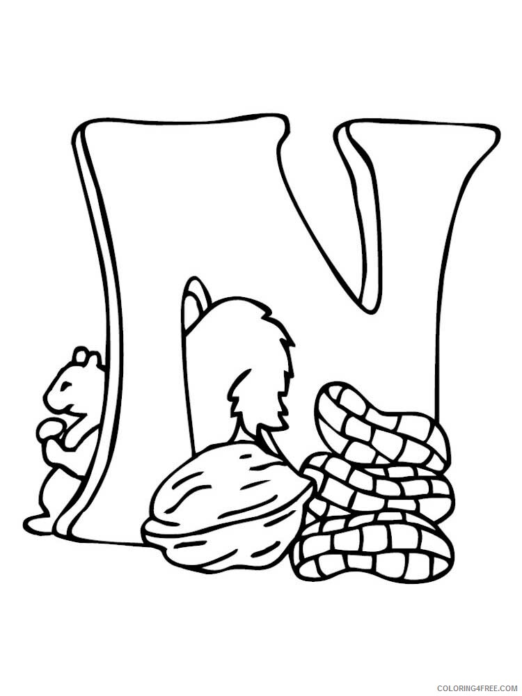 Letter N Coloring Pages Alphabet Educational Letter N of 8 Printable 2020 173 Coloring4free