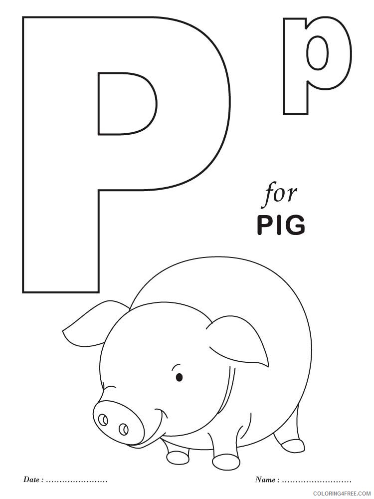 Letter P Coloring Pages Alphabet Educational Letter P of 1 Printable 2020 184 Coloring4free