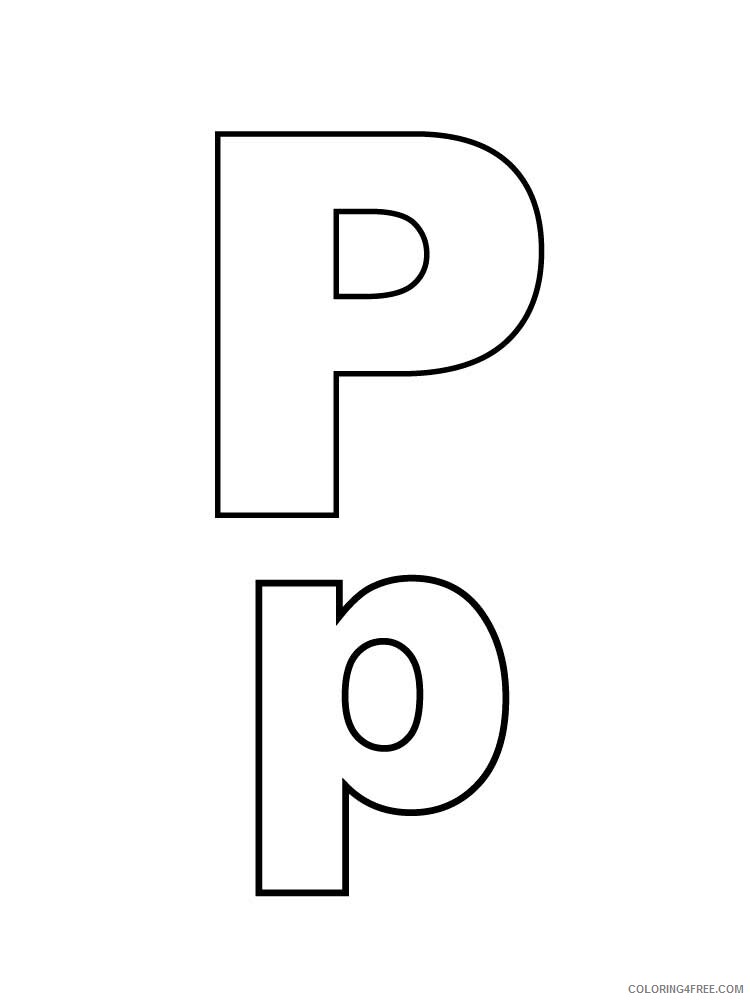 Letter P Coloring Pages Alphabet Educational Letter P of 4 Printable 2020 190 Coloring4free