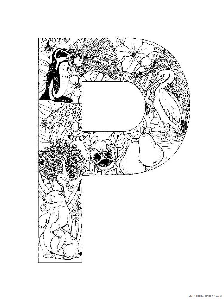 Letter P Coloring Pages Alphabet Educational Letter P of 5 Printable 2020 191 Coloring4free
