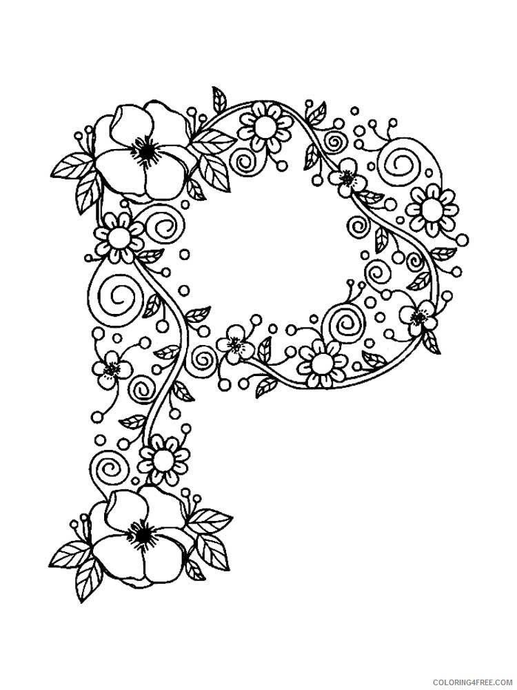 Letter P Coloring Pages Alphabet Educational Letter P of 6 Printable 2020 192 Coloring4free