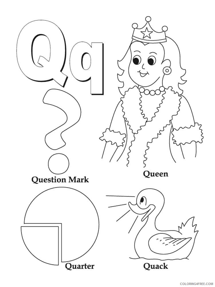 Letter Q Coloring Pages Alphabet Educational Letter Q of 4 Printable 2020 199 Coloring4free