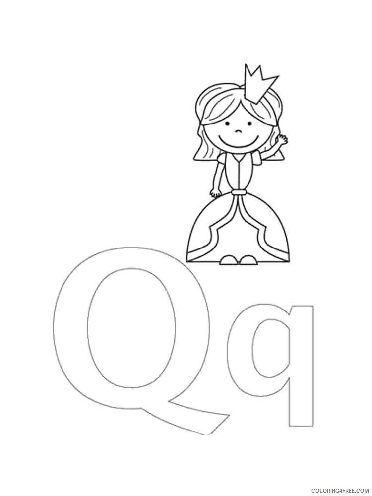 Letter Q Coloring Pages Alphabet Educational Letter Q of 6 Printable 2020 201 Coloring4free