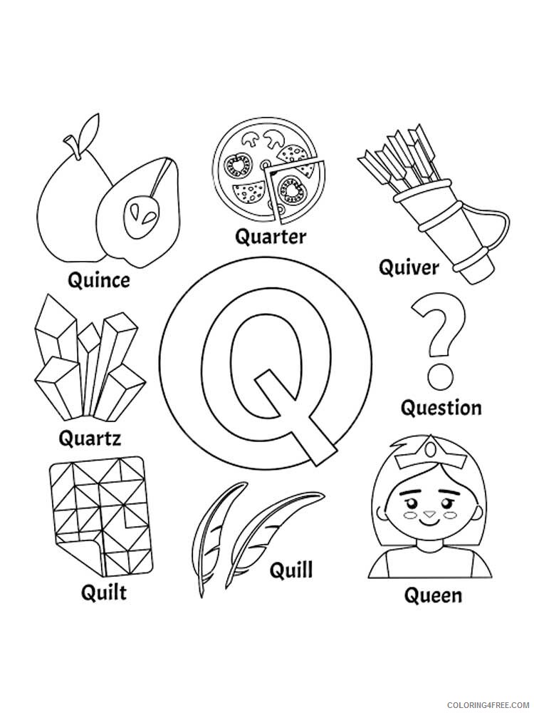 Letter Q Coloring Pages Alphabet Educational Letter Q of 9 Printable 2020 204 Coloring4free