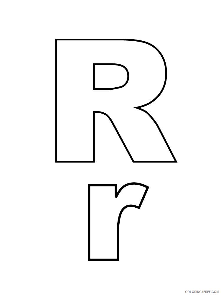 Letter R Coloring Pages Alphabet Educational Letter R of 1 Printable 2020 205 Coloring4free