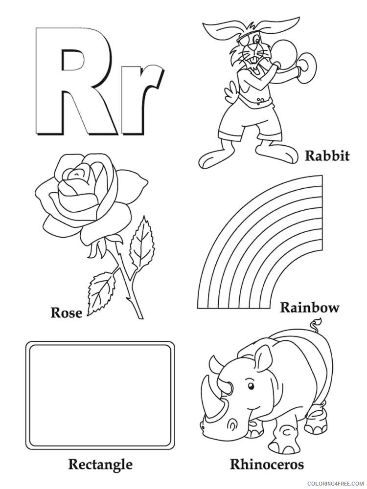 Letter R Coloring Pages Alphabet Educational Letter R of 4 Printable 2020 211 Coloring4free