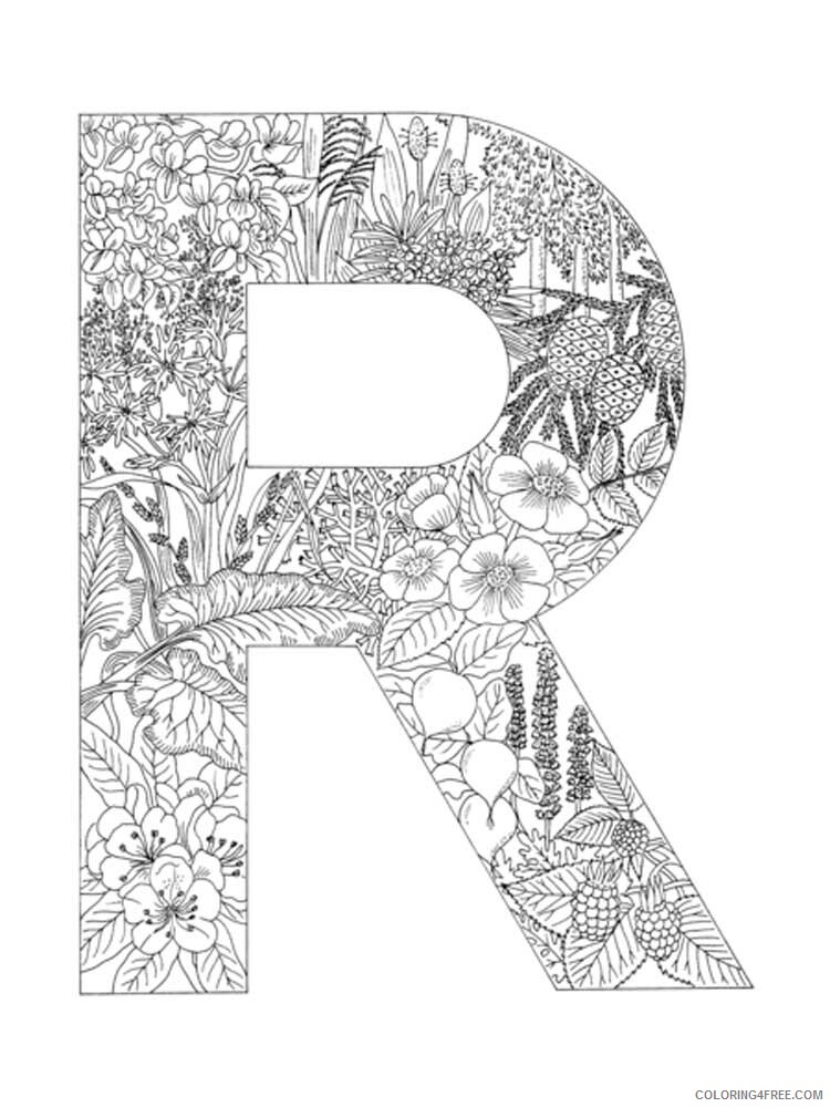 Letter R Coloring Pages Alphabet Educational Letter R of 5 Printable 2020 212 Coloring4free