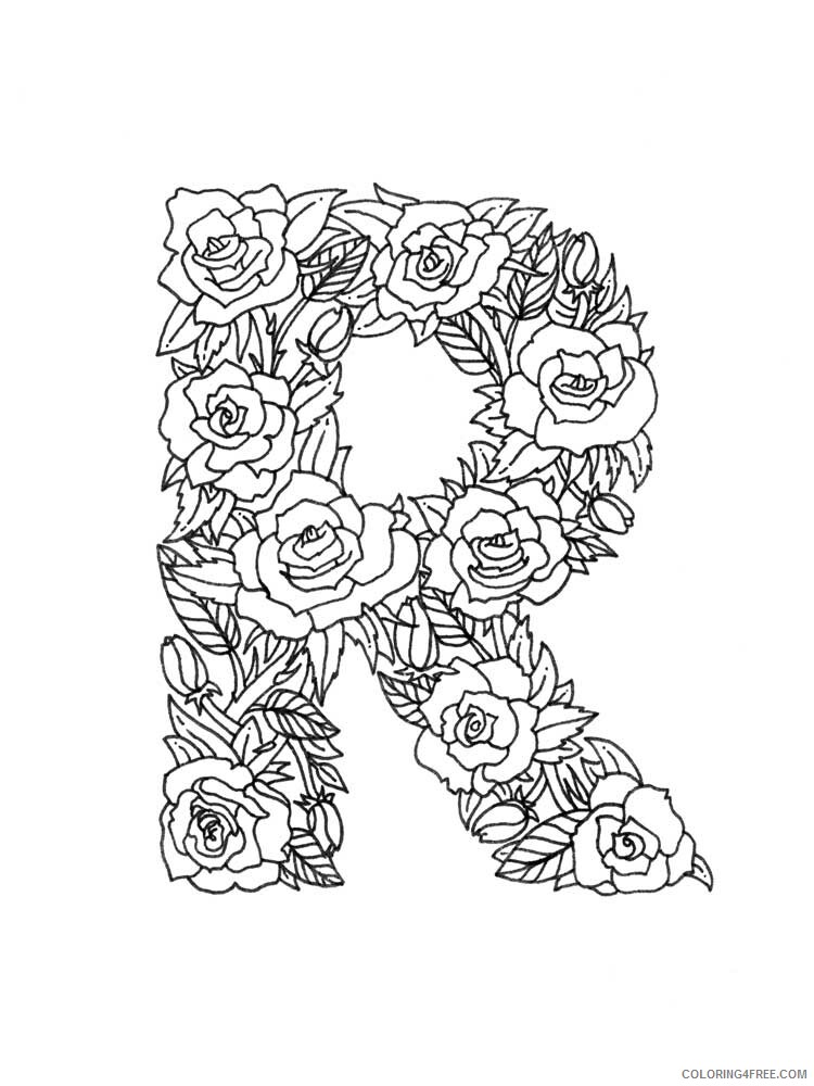 Letter R Coloring Pages Alphabet Educational Letter R of 7 Printable 2020 214 Coloring4free