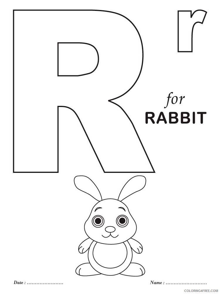 Letter R Coloring Pages Alphabet Educational Letter R of 8 Printable 2020 215 Coloring4free