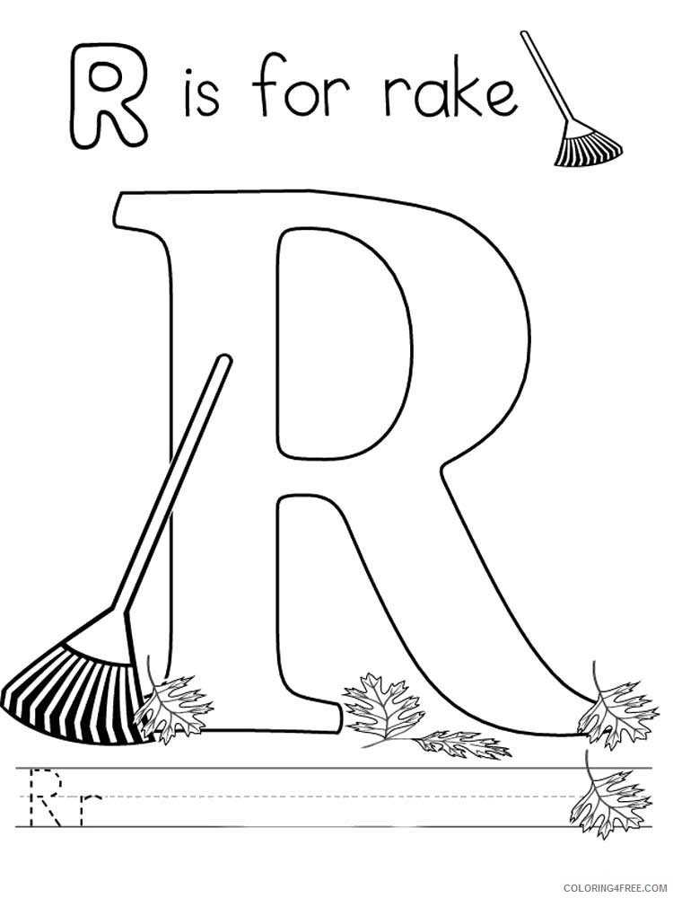 Letter R Coloring Pages Alphabet Educational Letter R of 9 Printable 2020 216 Coloring4free