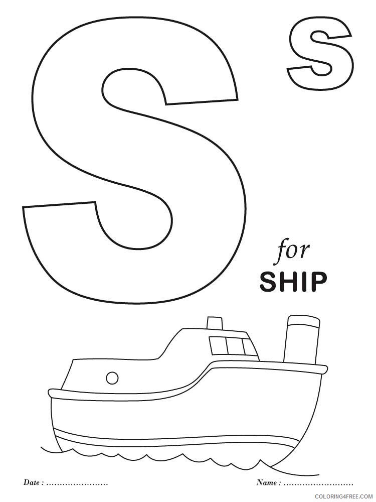 Letter S Coloring Pages Alphabet Educational Letter S of 1 Printable 2020 217 Coloring4free