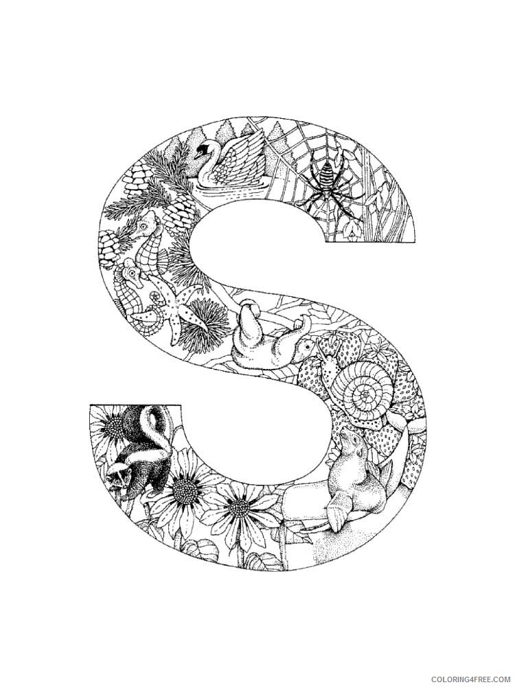 Letter S Coloring Pages Alphabet Educational Letter S of 2 Printable 2020 220 Coloring4free