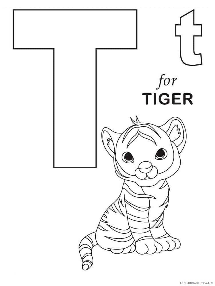Letter T Coloring Pages Alphabet Educational Letter T of 10 Printable 2020 228 Coloring4free