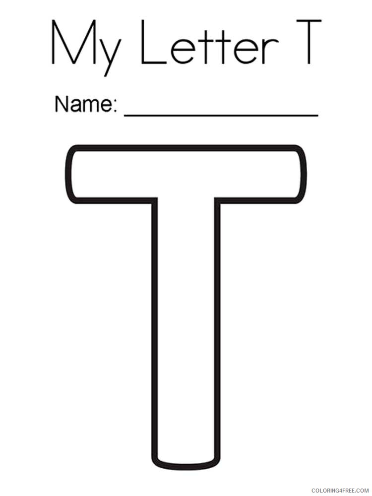 Letter T Coloring Pages Alphabet Educational Letter T of 11 Printable 2020 229 Coloring4free
