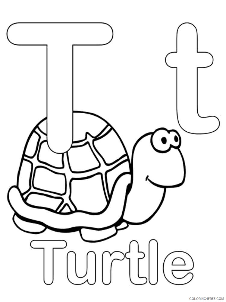 Letter T Coloring Pages Alphabet Educational Letter T of 2 Printable 2020 233 Coloring4free