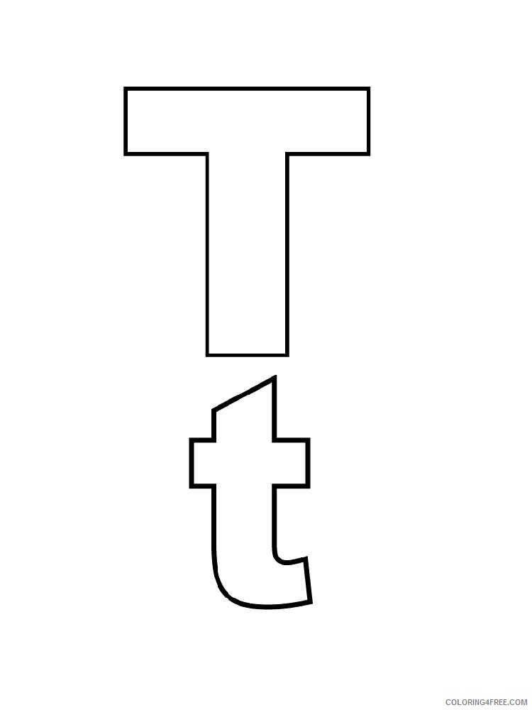 Letter T Coloring Pages Alphabet Educational Letter T of 5 Printable 2020 235 Coloring4free