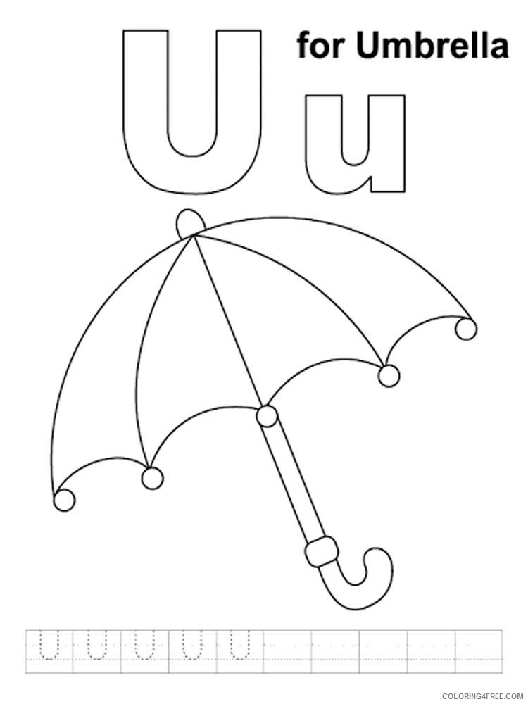 Letter U Coloring Pages Alphabet Educational Letter U of 12 Printable 2020 242 Coloring4free