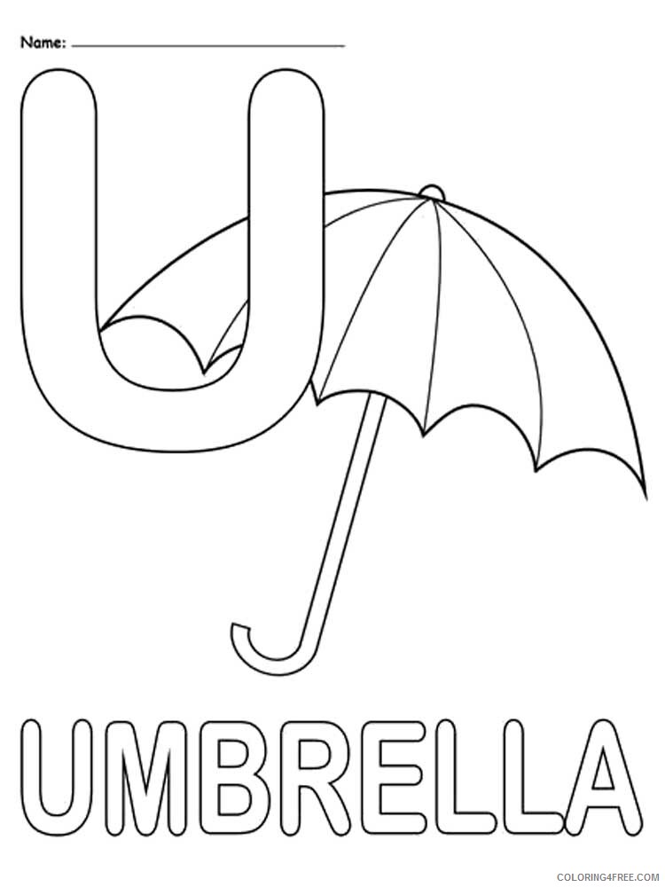 Letter U Coloring Pages Alphabet Educational Letter U of 4 Printable 2020 246 Coloring4free