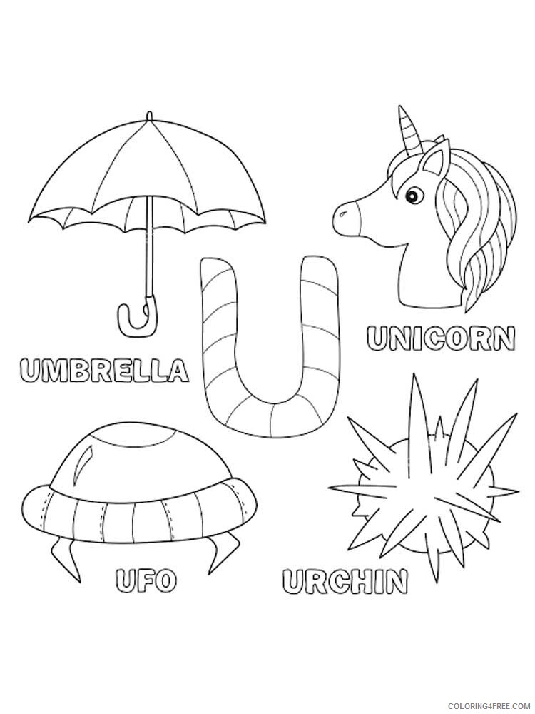 Letter U Coloring Pages Alphabet Educational Letter U of 5 Printable 2020 247 Coloring4free