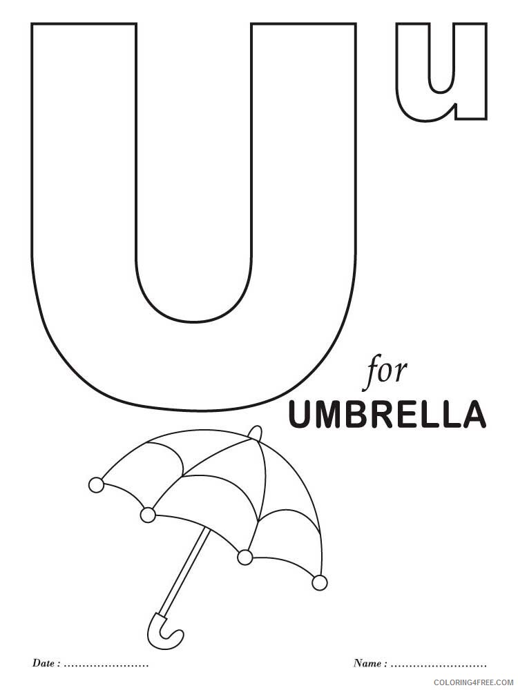 Letter U Coloring Pages Alphabet Educational Letter U of 7 Printable 2020 249 Coloring4free